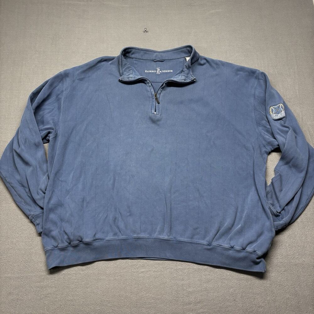 VTG Fairway And Greene Pullover Quarter Zip Sweater Cotton Mens XXL